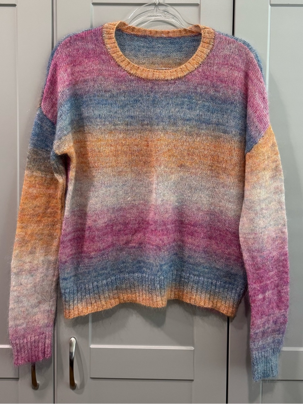 Rails Multicolor Pastel Stripe Crewneck Sweater - Pink, Blue & Peach